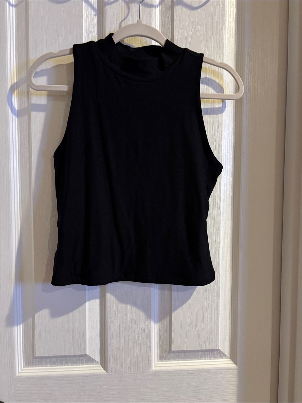 Olive & Oak Black Sleeveless Cropped Top Mock Neck Tank